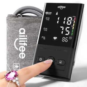AILIFEE Upper Arm Blood Pressure Monitors for Home Use with Clear LED Backlit Display, Adjustable BP Cuff, Dual-User Mode & Voice Announcement, AES-U392