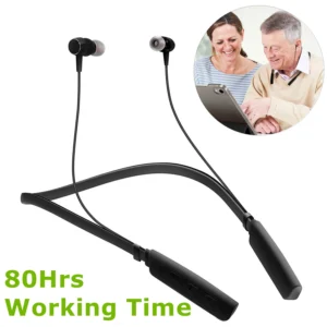 JINGHAO Hearing Amplifier Rechargeable Anti Lost Convenient Neckband Hearing Aids 80hours Work Time