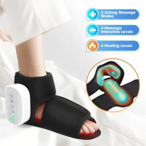 Heated Ankle Foot Massager with Air Compression 4 Intensity Levels And 4 Heating for Deep Foot Muscle Relaxation