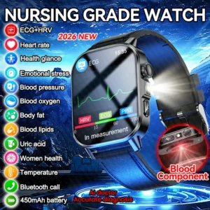 New Nursing Grade Smart Watch Men ECG BP Uric Acid Blood Lipids AI Doctor Health Accurate Diagnosis Bluetooth Call Smartwatches