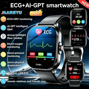 2026 New AI Healthy Diagnose ECG+PPG Smart Watch Blood Lipid Uric Acid Bluetooth Call Blood Pressure Health Smartwatch Women